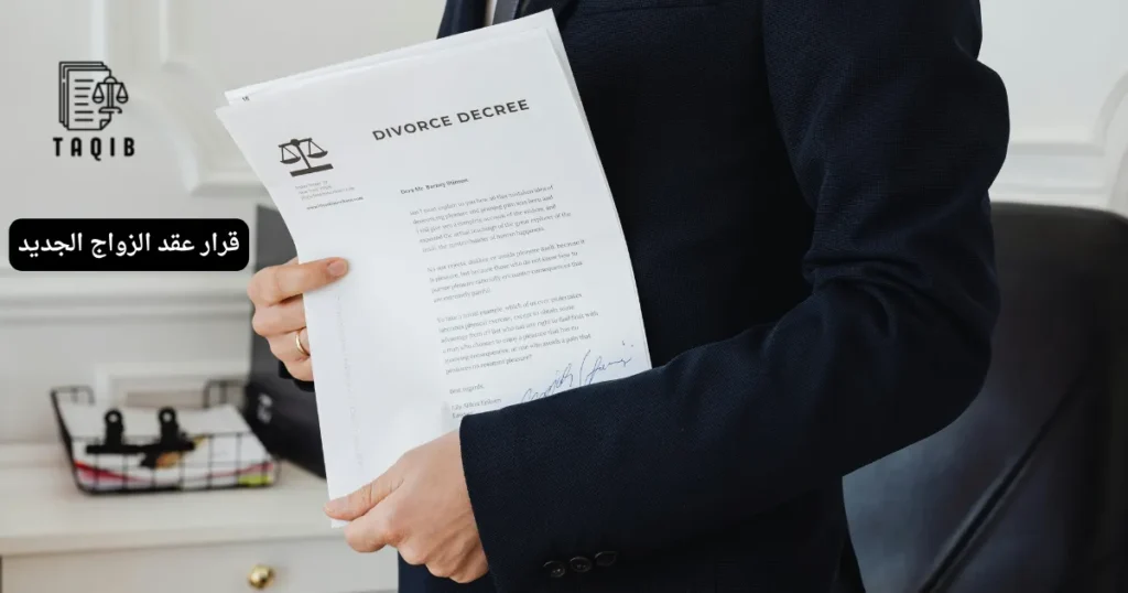 قرار عقد الزواج الجديد